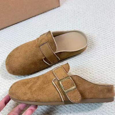 Pantofole cool Baotou, nuove scarpe Muller pigre in pelle opaca con suola spessa per la primavera