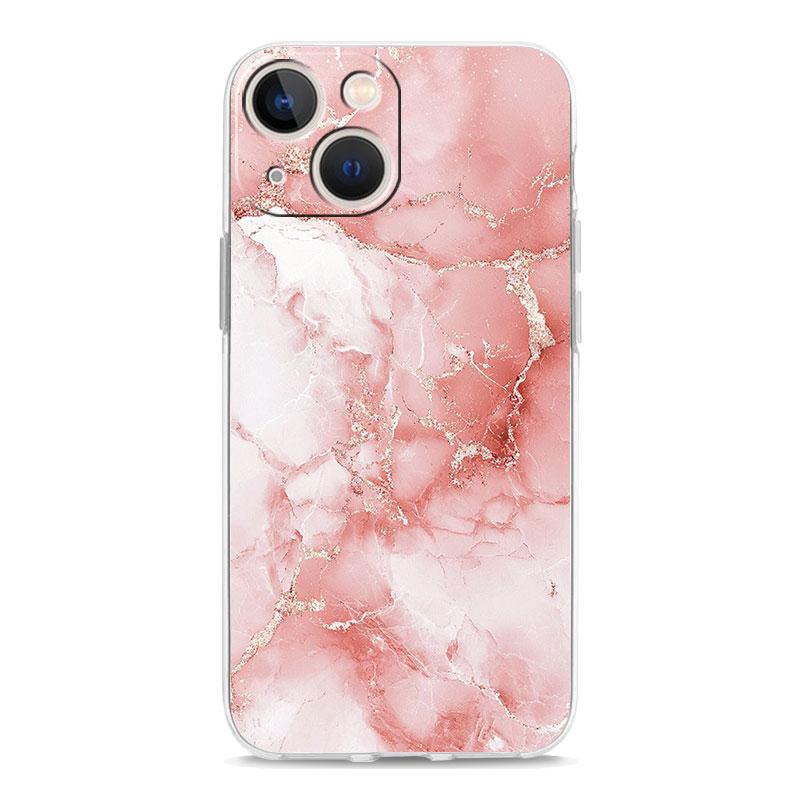 

Чехол для телефона iPhone 17 Чехлы iPhone Air 16 15 12 13 14 Pro Max 15 Plus 16Pro iPhone11 Прозрачная крышка Модный Золотой Розовый Мрамор iPhone 7 8 SE
