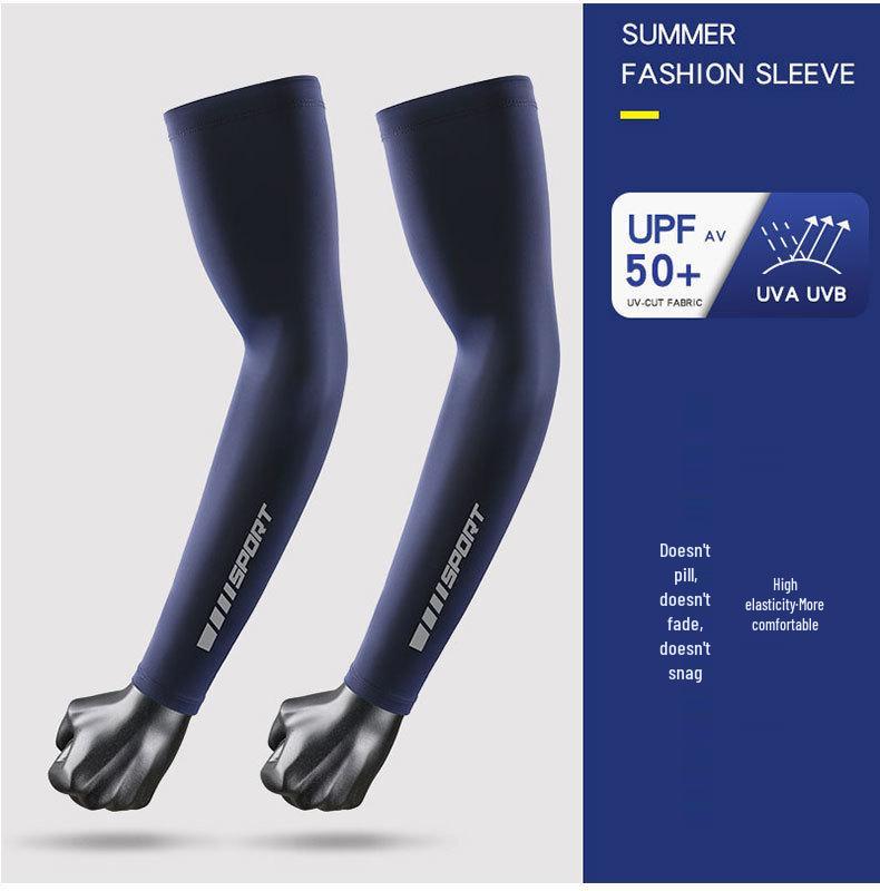 Maniche da Braccio in Ghiaccio di Seta Anti-UV Premium per Uomo - Ultra-sottili, Fresche, Traspiranti Protezione Solare per Ciclismo e Attività all'Aperto.