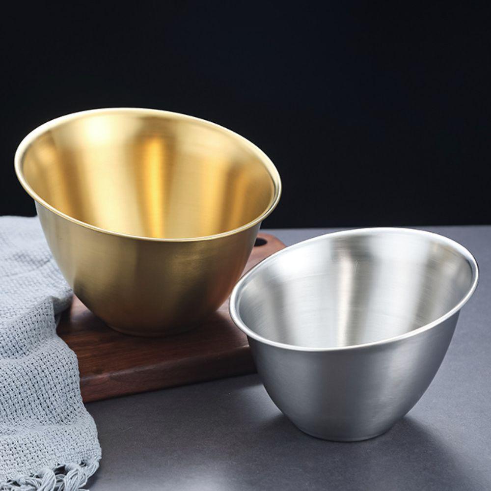 3Pcs Korean Style Salad Bowl Stainless Steel Soup Serving Basin Meal Prep Bowl  Snack