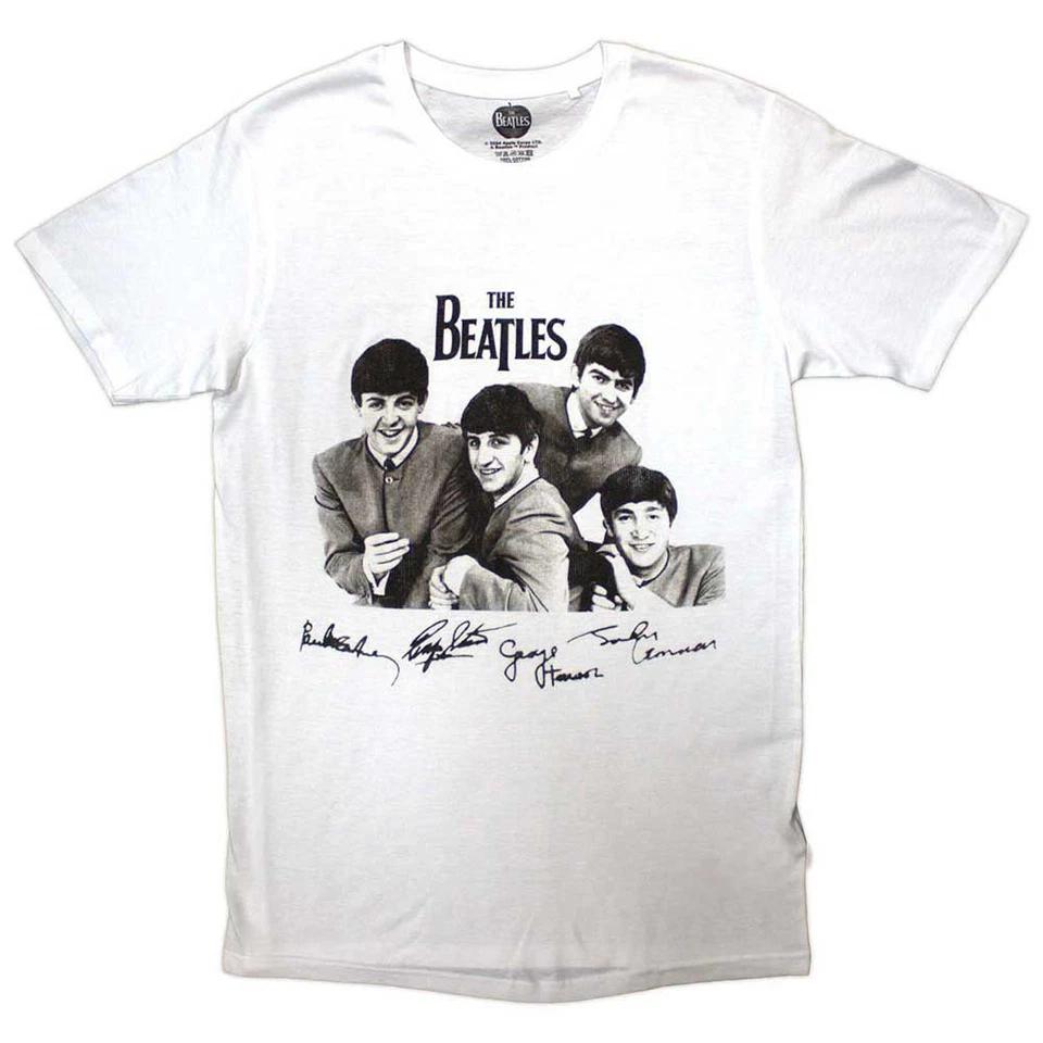 

Футболка The Beatles: Официальный НОВЫЙ Mop Tops & Signatures XL