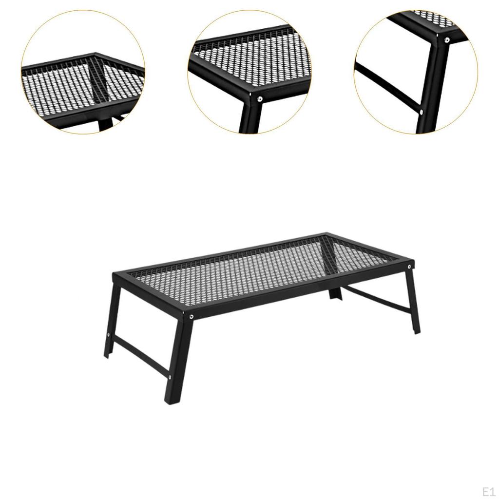 Folding Campfire Grill Heavy Duty Accessories with Legs, over Fire Camp Grate for Picnic