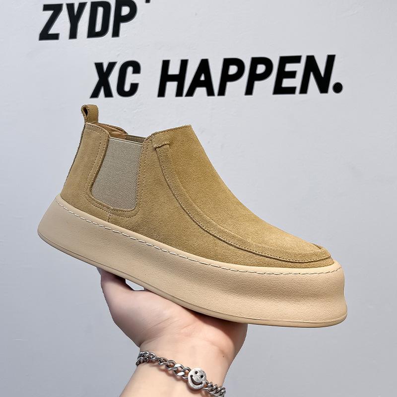 Tooling Martin Boots Men's Autumn Short Boots Platform High Top Men's Shoes One Pedal British Chelsea Boots 1202-A