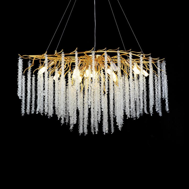 French Modern Crystal Branch Chandelier - Luxury Living Room Light