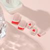 Wearable French Pink & White Swirl Love Heart Valentine's Day Manicure Nails
