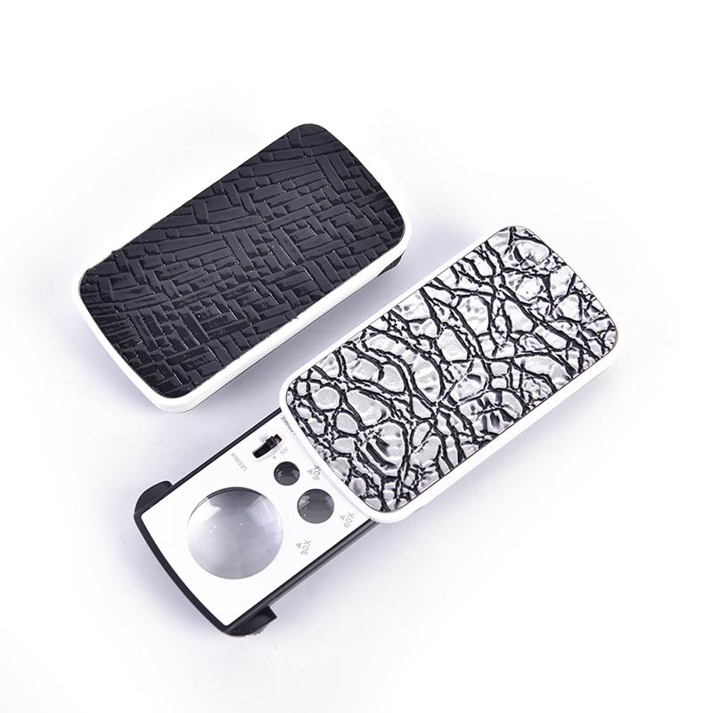 1Pc 30/60/90X Jeweler Magnifier Glass Acrylic Uv Led Slide Light Loupe