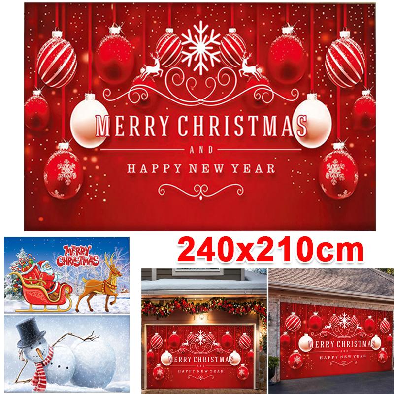 1PC Christmas Garage Door Banner Decorated Garage Door Screen 240x210cm