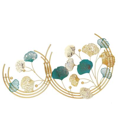 Metal Leaf Round Pattern Abstract Wal Art for Living Room Decorative Wall Sculpture for Home Décor