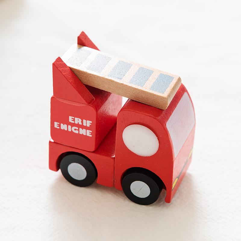 Kids Mini Wooden Cars Truck Aircraft Model Toy Montessori Wooden Education Colorful Vehicle Toys Simulation Cars Decoration Gift