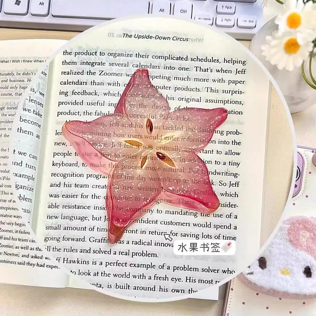 Ins Fruit Slice Bookmark Simulation Apple Lemom Cute Bookmark Reading Book Page Holder Student Gift Book Page Tag School Supplie