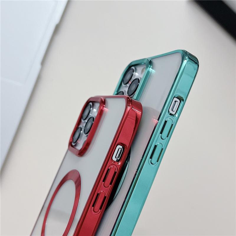 Luxury Plating Transparent Magsafe Magnetic Phone Case For Apple iPhone 11 12 13 14 15 Pro Max Soft Protection Cover On 14 Plus