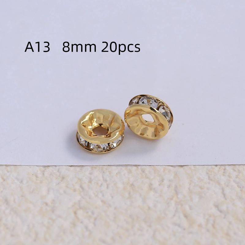 10/20Pcs Diy Accessories Metal Rhinestone Wave Shape Spacer Beads For Jewelry Making Bracelets Beads Separator Beads