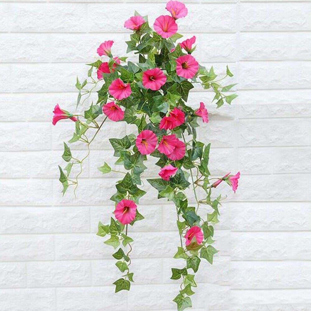 Basket Wedding Hanging Vine Artificial Flowers Fake Morning Glory Silk  flower Artificial Plants