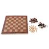 Folding Wooden Chess Set Deluxe Chess Checker Backgammon International Chess Set Traditional Board Game for 2 Players