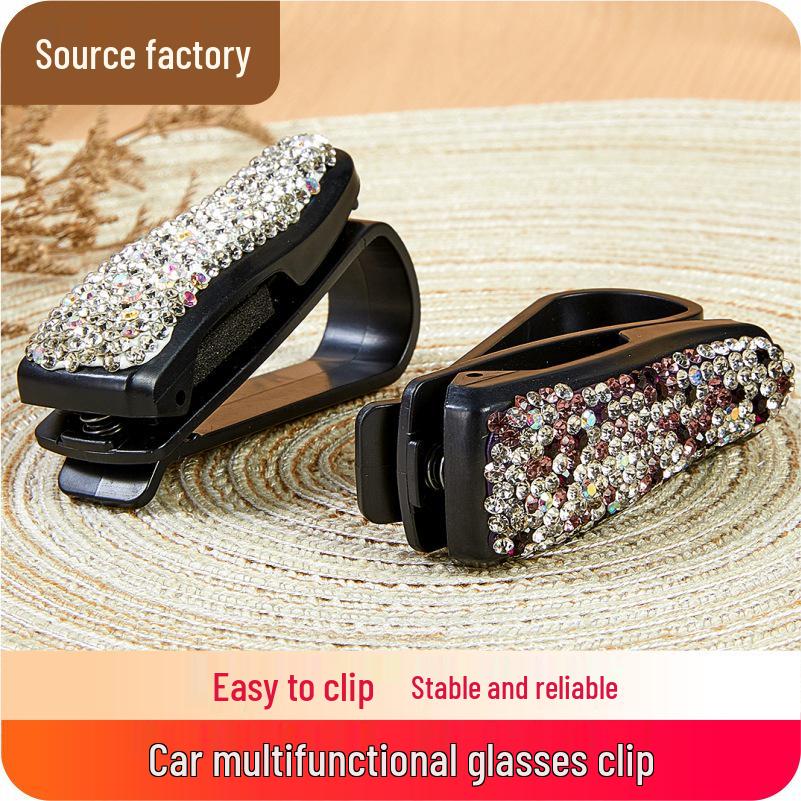 Strass Auto Sonnenblende Brillen- & Kartenhalter Clip