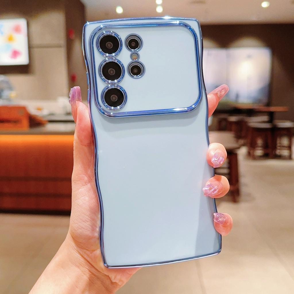Geeignet für Samsung S25edge Handyhülle Galvanisierte Welle Großes Fenster S24ultra Einfach A55 Schutzhülle