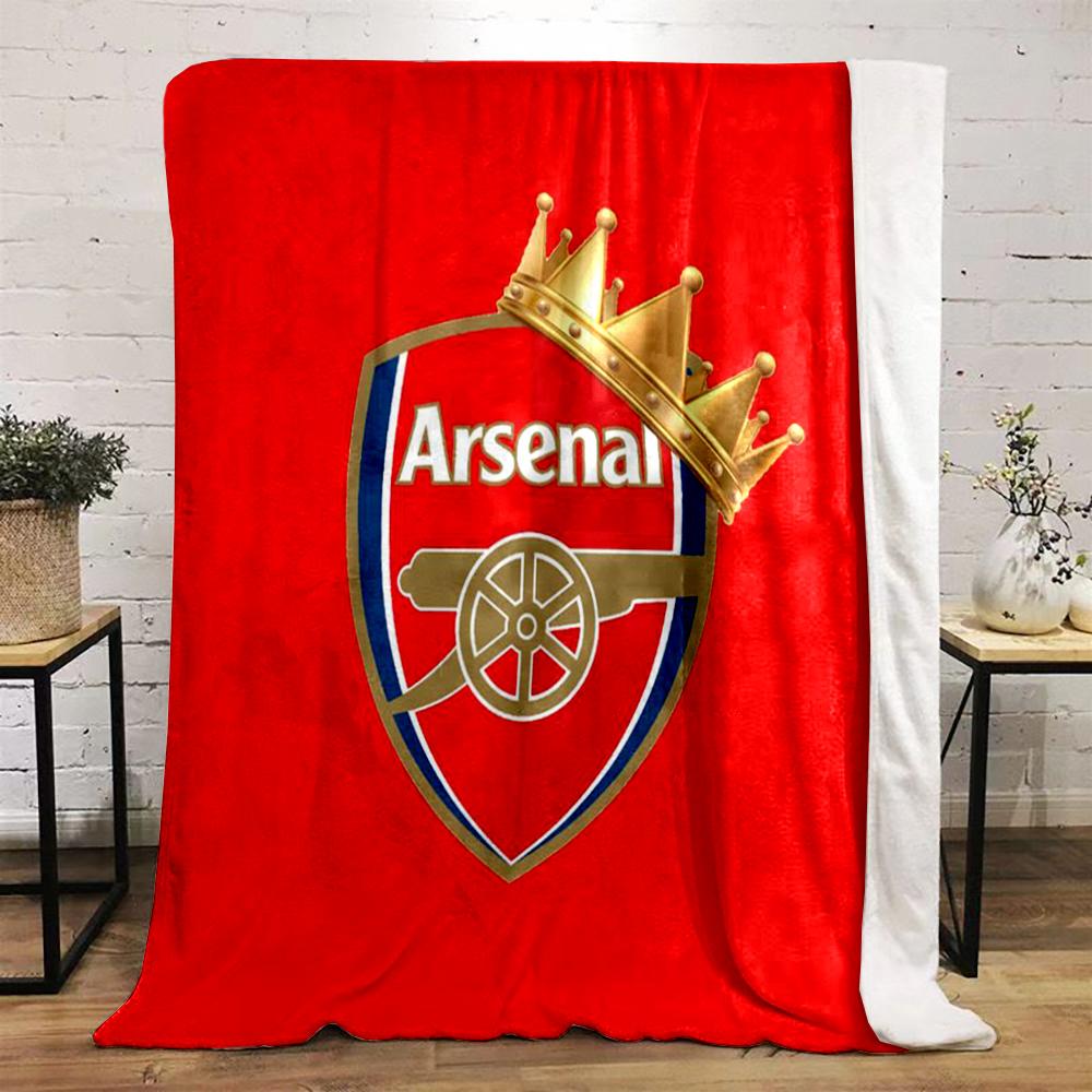 Arsenal Logo Blanket Set Red Designed Flannel Blanket for Bedroom, Living Room, Sofa, and Nap