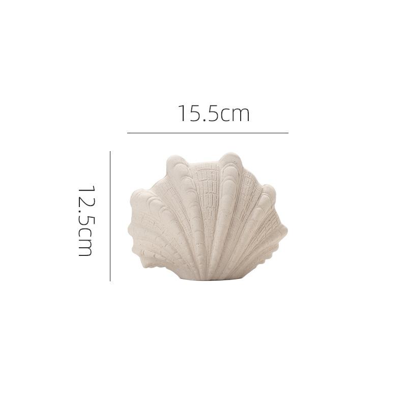 

Seashells Shape Ceramic Vase Table Decoration Artificial Flower Decorotaive Flowers Arrangement Vases Room Aesthetic Decor