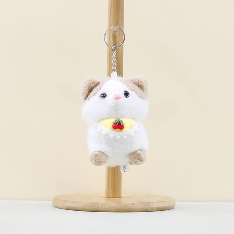 Soft Grey And Khaki Shiba Inu Plush Toy Pendant Cute Dog Keychain For Kids