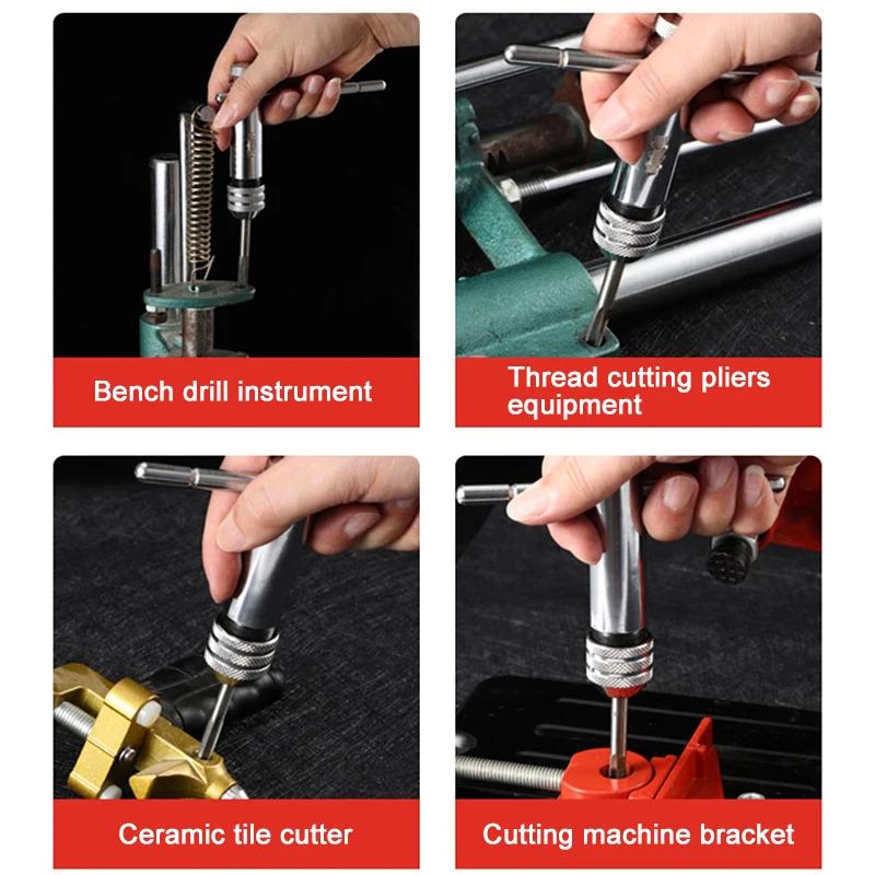 Adjustable T-shaped Ratchet Wrench M3-M8 Straight Groove Hand Tap Tool for Home Repair - Forward And Reverse Thread Tapping