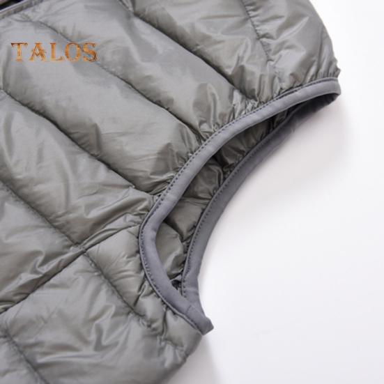 Unisexowa puchowa kamizelka bez rękawów ze stójką, jednolita kolorystycznie, zapinana na zamek, bawełniana kamizelka z kieszeniami, cienka, ciepła kamizelka, płaszcz