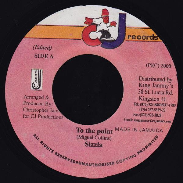 

7inch Record SIZZLA - To The Point NONE CJ Records 2000 Jamaica Reggae, Ska & Dub Used