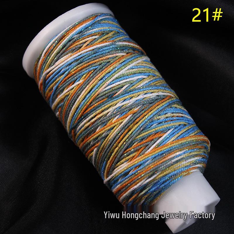 Variegated Hand-Spun Cotton Necklace & Bracelet Rope with Gold Tibetan Starry Sky Gradient