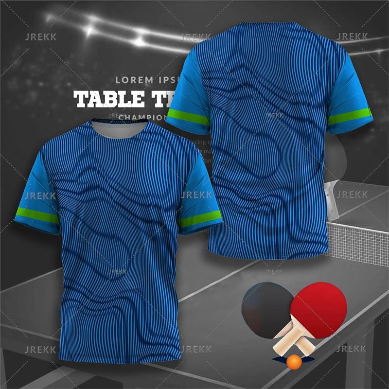 New Men Women Table Tennis Badminton Training Clothing Sportswear T-shirt Quick Dry Gym Tops O-Neck Short Sleeve Club Uniform