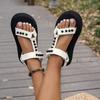 Fashion 2025 Summer New Triangle Belt Sandals Thick Sole Foam Sole Light and Comfortable Beach Sandals Women's Large