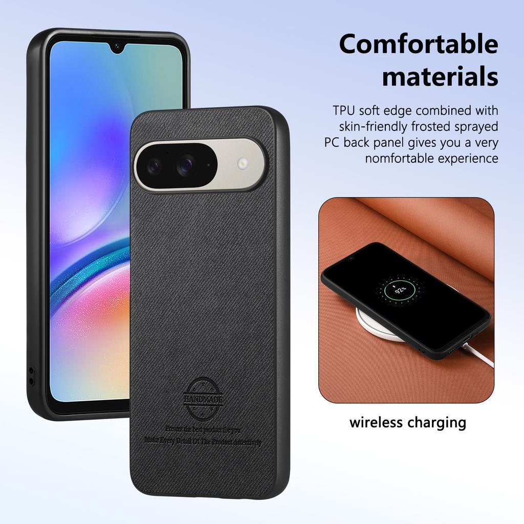 For Google Pixel 10 Pro/10/9 Pro/9 Leather Phone  Back Cover with Cloth Texture