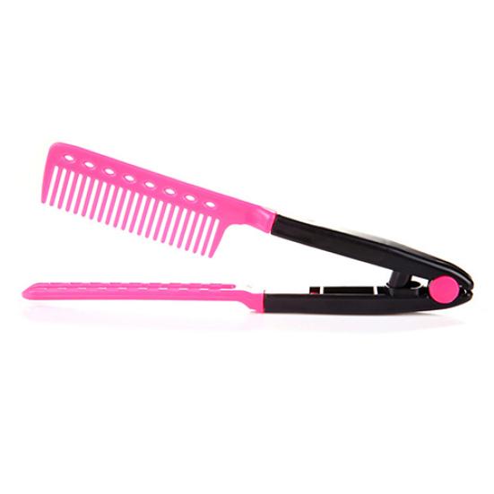 Fashion Beauty V Type Hair Straightener Comb DIY Salon Hairdressing Styling Tool