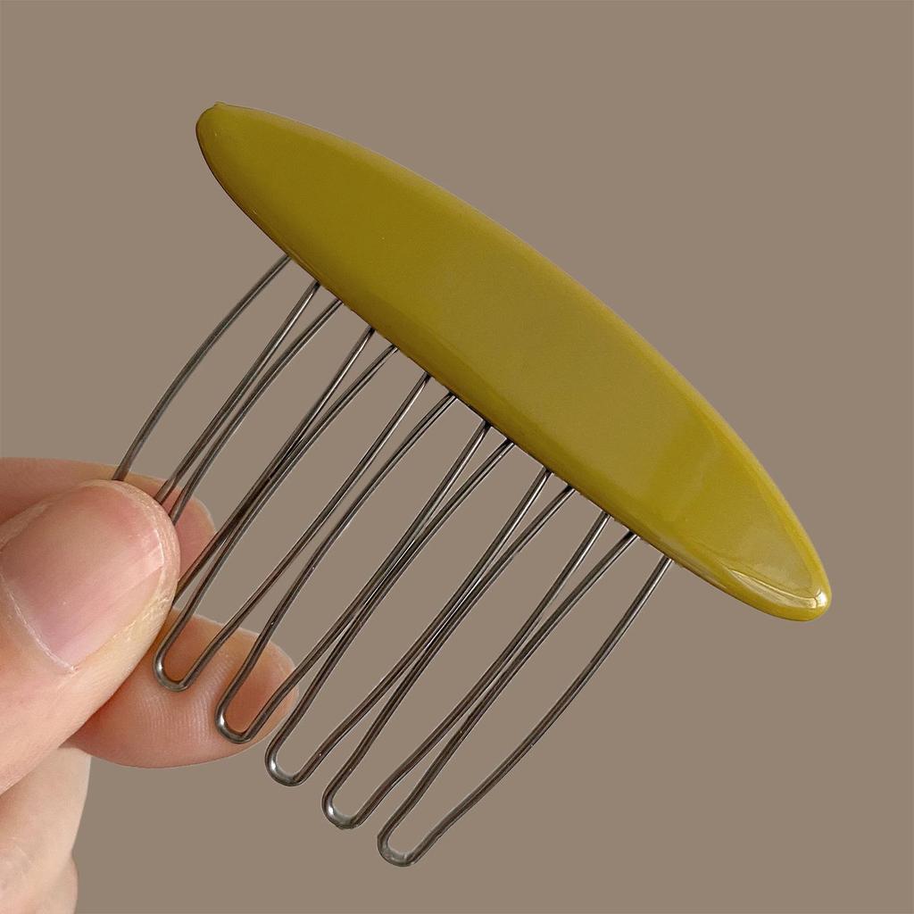 Vintage Acetate Fluffy Hair Comb for Women - Princess Style, Back-Inserted, Wispy Bangs Clip