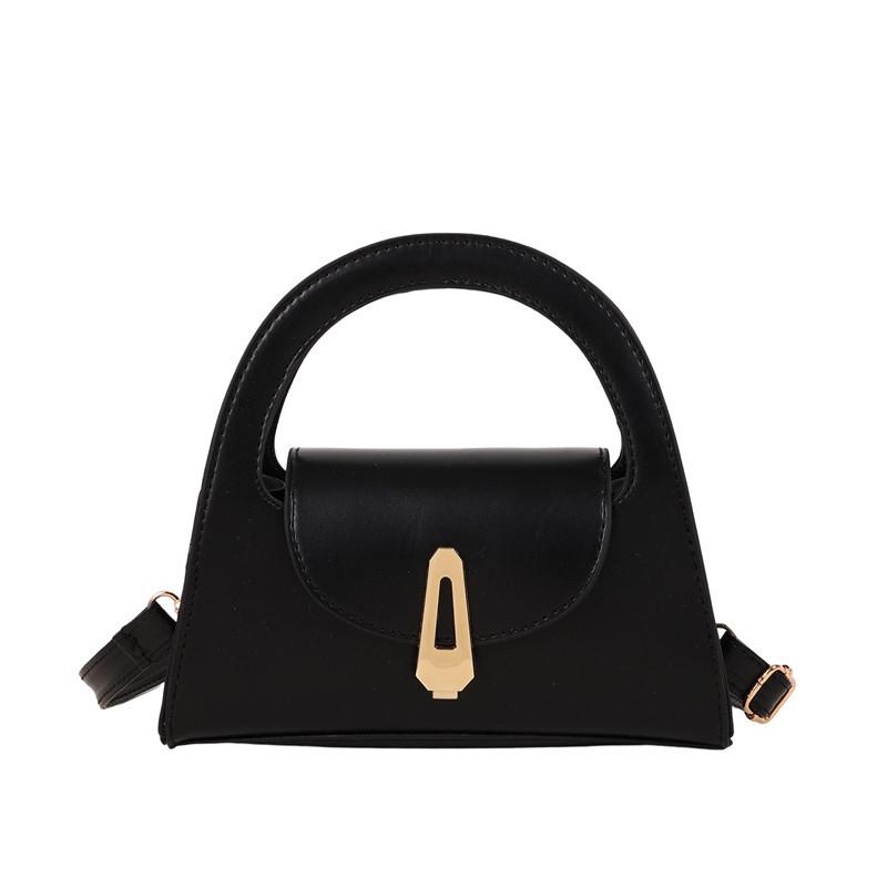 

Niche high-end handbag women s new semi-circular shoulder bag versatile commuting retro lock buckle crossbody bag trend чёрный