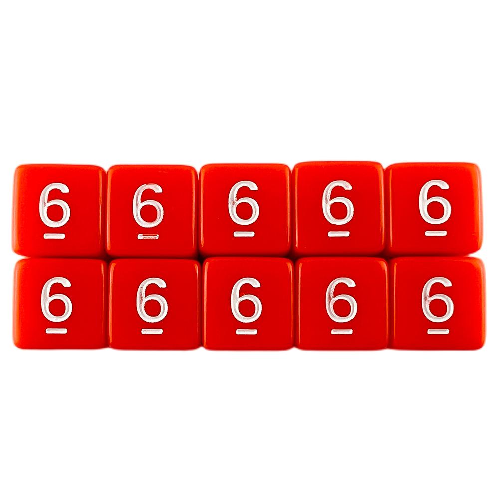 10pcs 6 Sided Dice Digital Game Dice for DND Board Game
