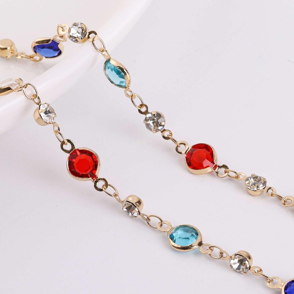 50cm/100cm Color Rhinestone Chain Color Retention Copper Chain DIY Bracelet Necklace Accessories