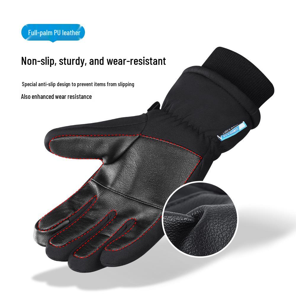 Unisex Fleece-Lined Water-Repellent Touchscreen Gloves for Winter Cycling and Skiing