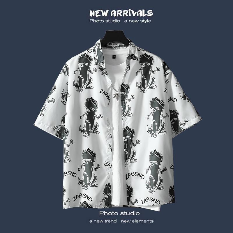 Men's Retro Hawaiian Floral Short-Sleeve Summer Shirt