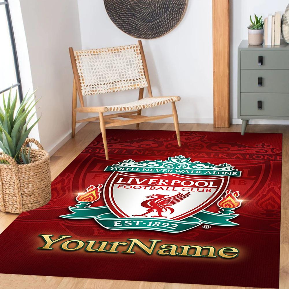 Liverpool Customized Name Floor Mat Design for Kitchen Bedrooms Balcony Decorate room Anti-slip Rug Decorate Offices Perfect Gift for Friends & Family