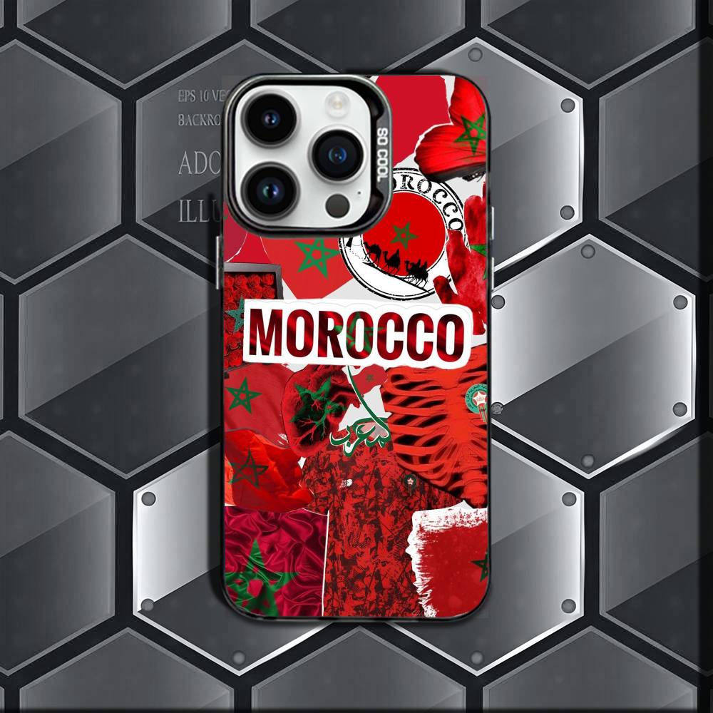 

Morocco Flag Phone Case For iPhone 16,15,14,13,12,11,Mini,Pro,E,MAX Black Candy Matte Shockproof Cover iPhone13mini