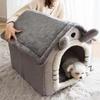 Haus-Stil Haustierbett für kleine Hunde & Katzen - Ganzjahres-Abnehmbar Waschbar Hundehütte Winter Warm Teddybett Haustierbedarf