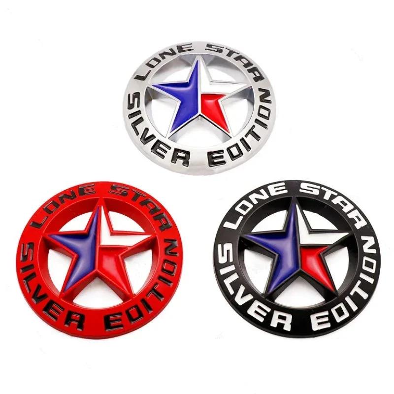 3D Metal Silver Edition Lone Star Logo Rear Trunk Fender Emblem Badge Sticker for Wrangler Compass Ram 1500 2500