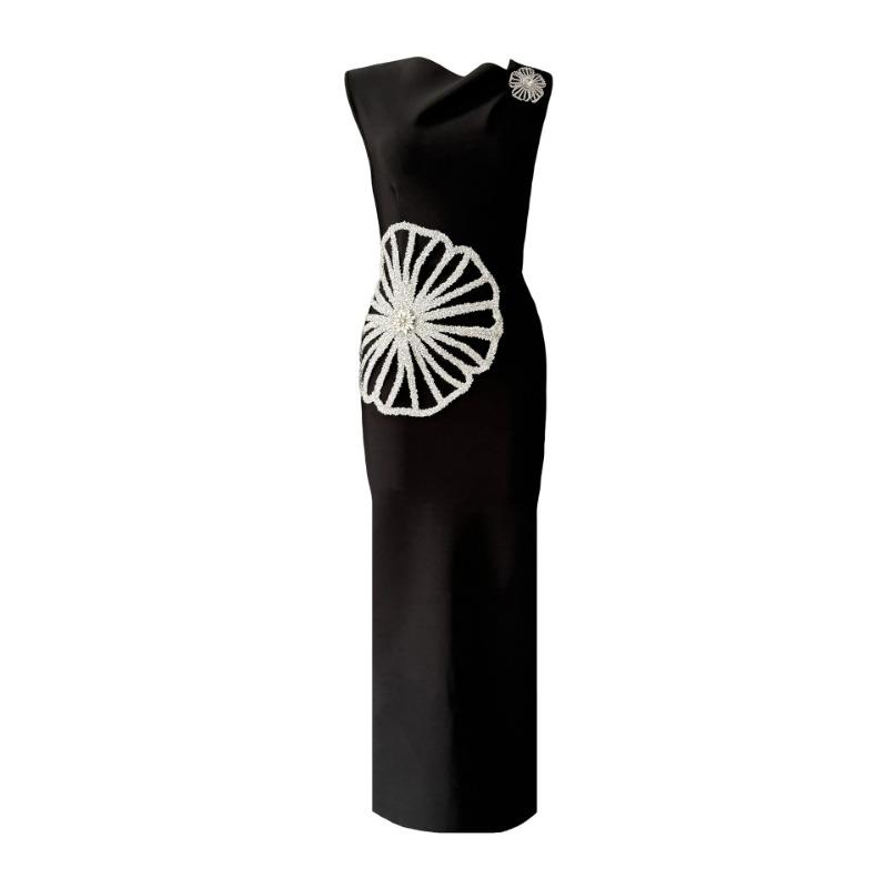 New sexy bandage dress women's slim-fitting bright and thin party evening dress