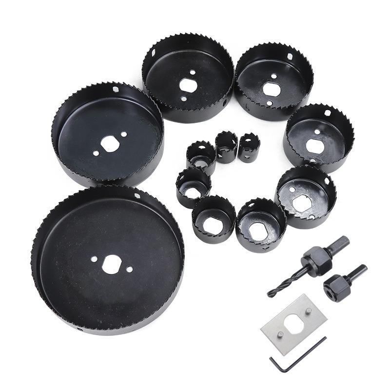 16-teiliges Lochsägen-Set 19-127mm Sägebecher Holzkrone Bohrer für Gipskarton Holz PVC Kunststoff Dichteplatte Metall Holzbearbeitungswerkzeuge