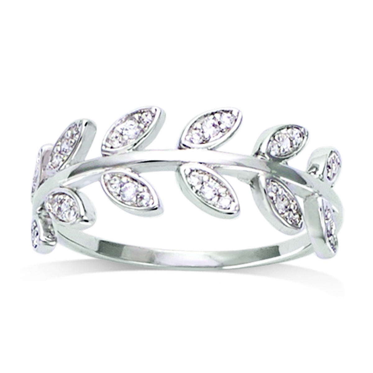 

Bague Argent Épi de blé blanc argenté (rhodié) - 7 mm