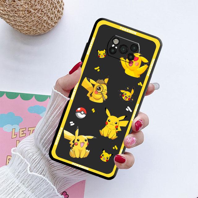 Pokemon Pikachu Cartoon Case dla Xiaomi Mi Poco X3 NFC M4 F3 C40 11 11T 10T Pro 12 9T 9 10Lite tylna miękka obudowa telefonu