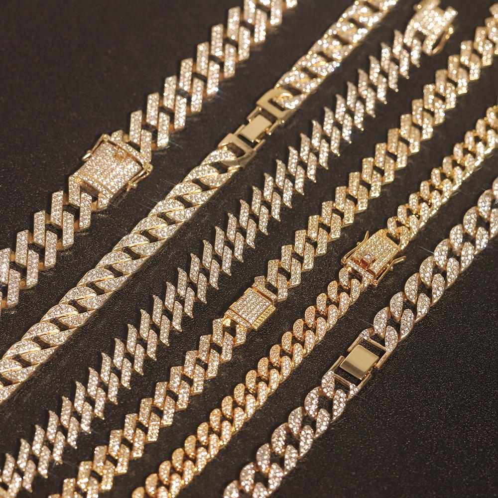 Bling Classic Miami Cuban Chain Luxury Diamond High Quality Necklace 16mm Wide Hip Pop Street Style For Men Women Daily Wear