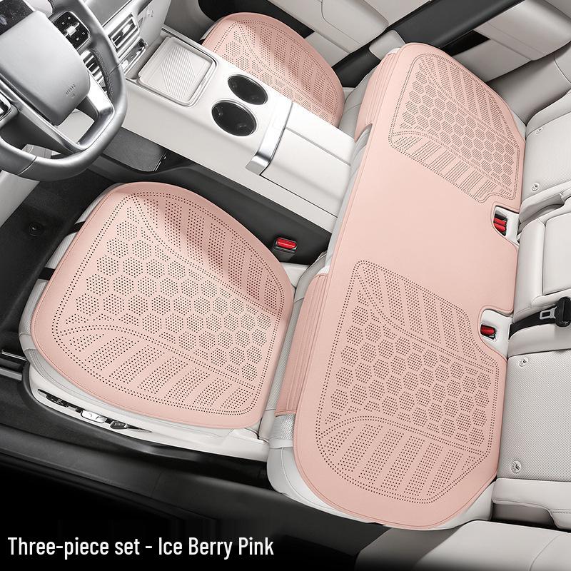 Universal Perforated Suede Leather Car Seat Cushion - Breathable for All Seasons