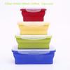 Dinner Box 4 Sets Folding Fresh Food Box Outdoor When The Box Silicone Folding Lunch Box