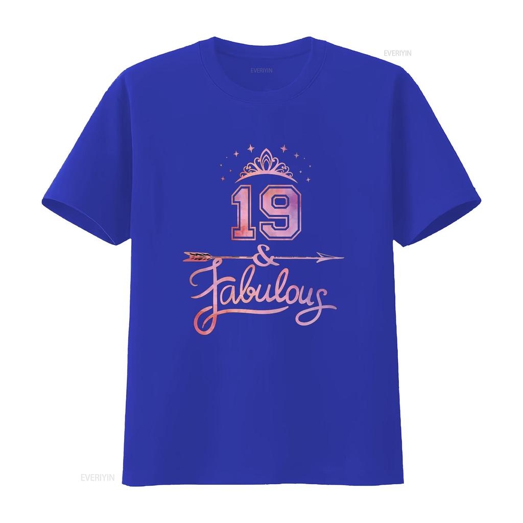 Women 19 Years Old And Fabulous Happy 19th Birthday T Shirt Vintage Washed Fashion Comfortable Slightly Stretched Stylish
