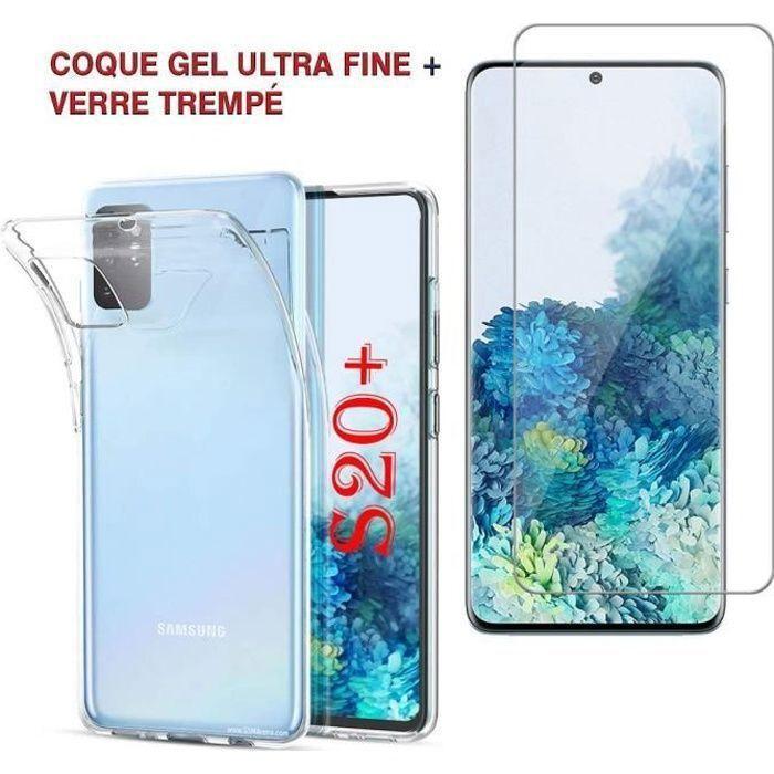 Coque - Samsung - Galaxy S20+ Plus - Silicone Gel UltraSlim - Transparent - Film Verre Trempé